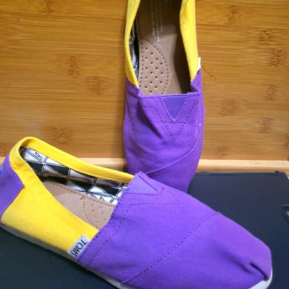 Toms purple and yellow